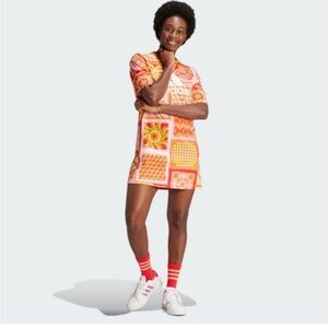 NWT FARM Rio Slim T-Shirt Dress Adidas Collab Mini Dress Women's Size L